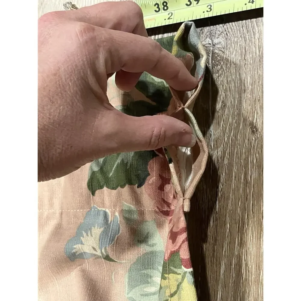 VTG Ralph Lauren Cynthia Pink Floral Valance Tassels Hand-Sewn Rings 80s RARE